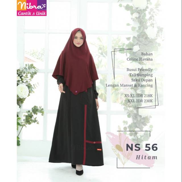 GAMIS WANITA NIBRAS NS 56 Hitam