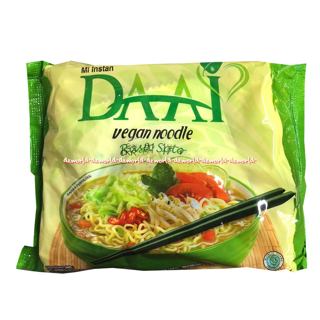 Daai Vegan Noodle Mie Instan Tersedia 2 Varian Rasa Mie Goreng dan Soto 85gr