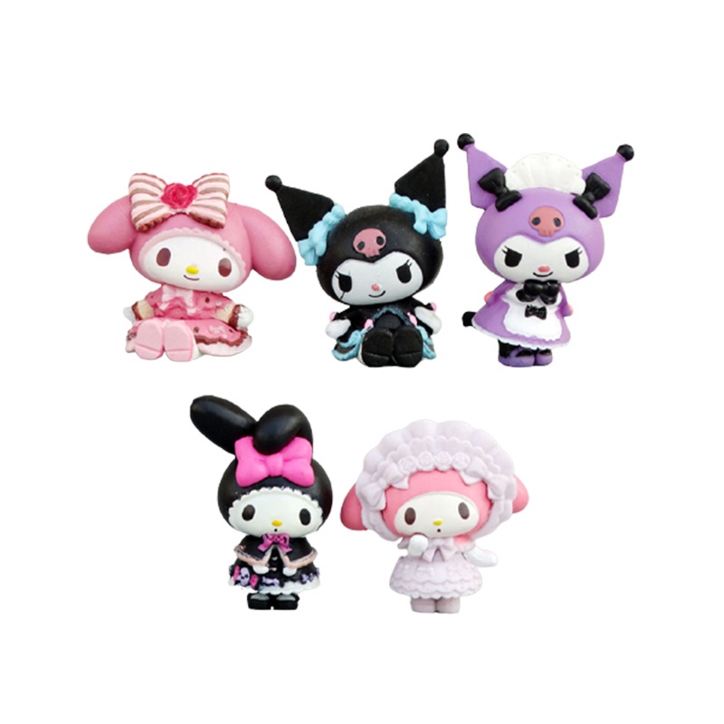 5pcs / Set Mainan Boneka Kartun My Melody Hello Kittys Kuromi Sanrio Untuk Anak Perempuan