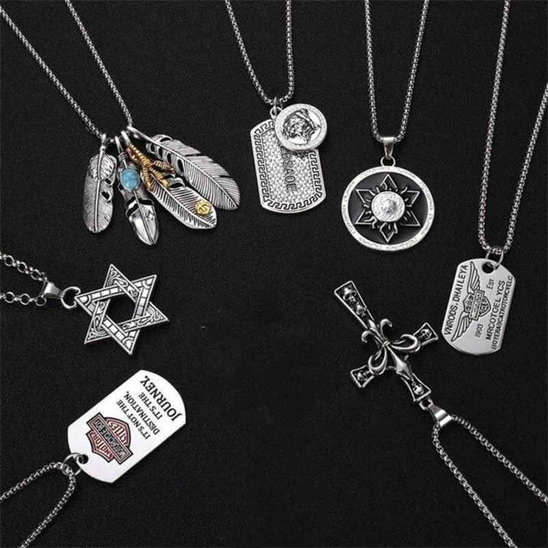 19113individual Kalung Gaya Eropa / Amerika Hip Hop Bahan Titanium Steel