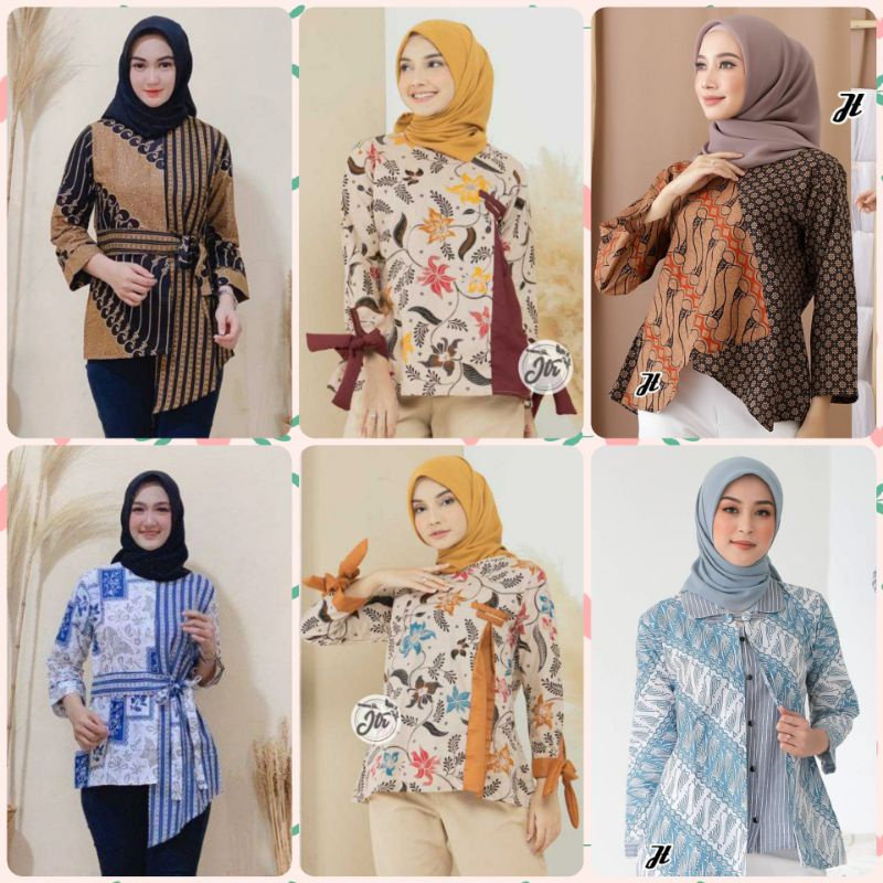 BAJU BATIK WANITA MODERN MONALISA GENES M,L,XL asli PEKALONGAN