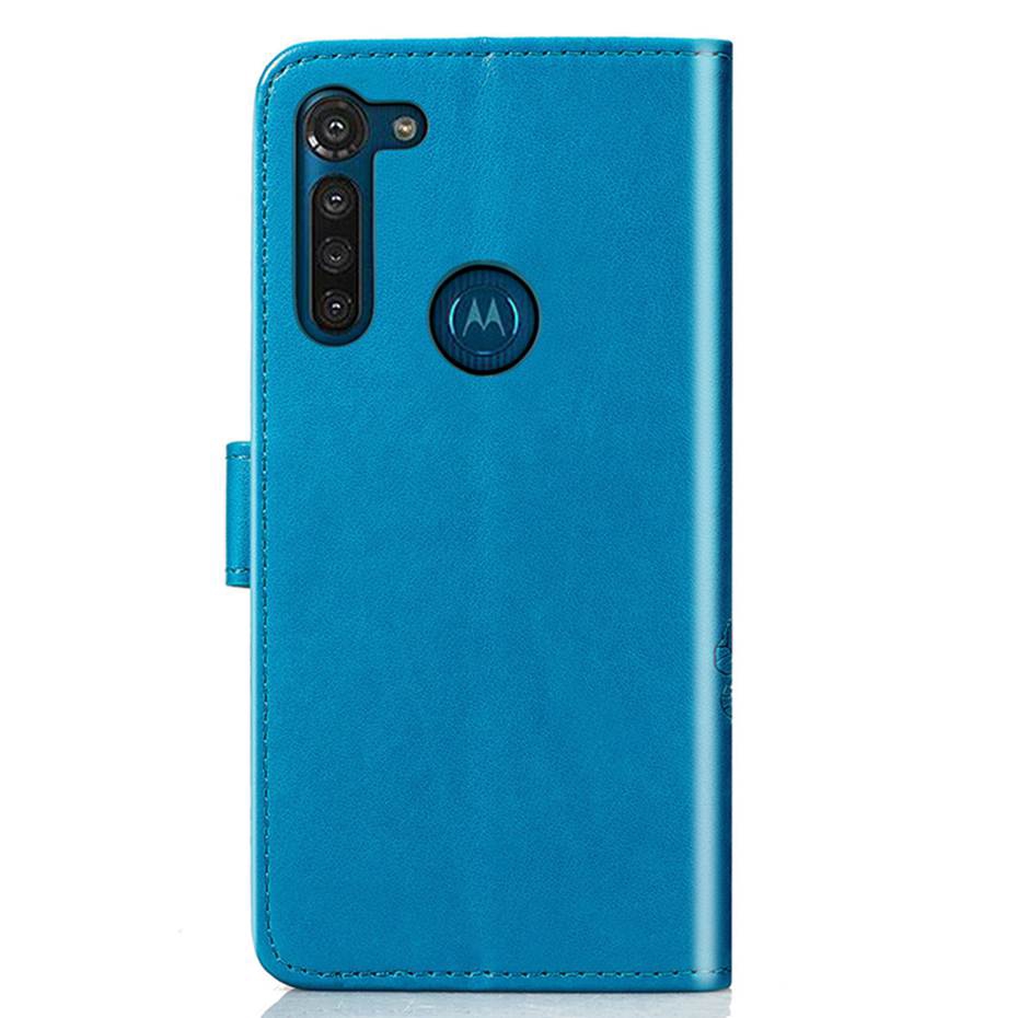 Flip Case Dompet Kulit Pu Emboss Clover 3d Cover Motorola Moto G8 Power