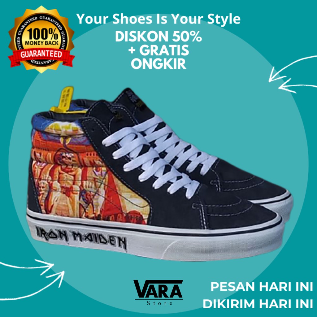 (BISA GRAB) VANS SK8 HIGH IRON MAIDEN POWER SLAVE STV NAVY WAFFLE ICC BNIB / VANS SK8 HI ORIGINAL