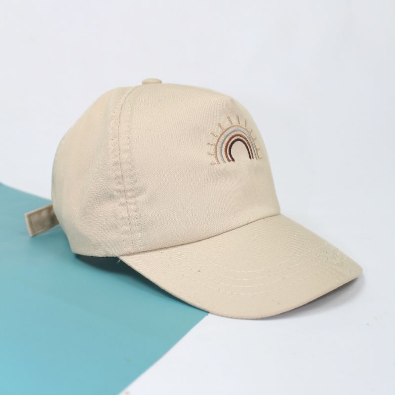 RUFFIN HAT - Topi Anak Baseball Snapback Karakter Cewek Cowok Laki Perempuan Korea Lucu Murah Bordir-Cream