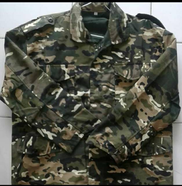 Jaket loreng army tebal