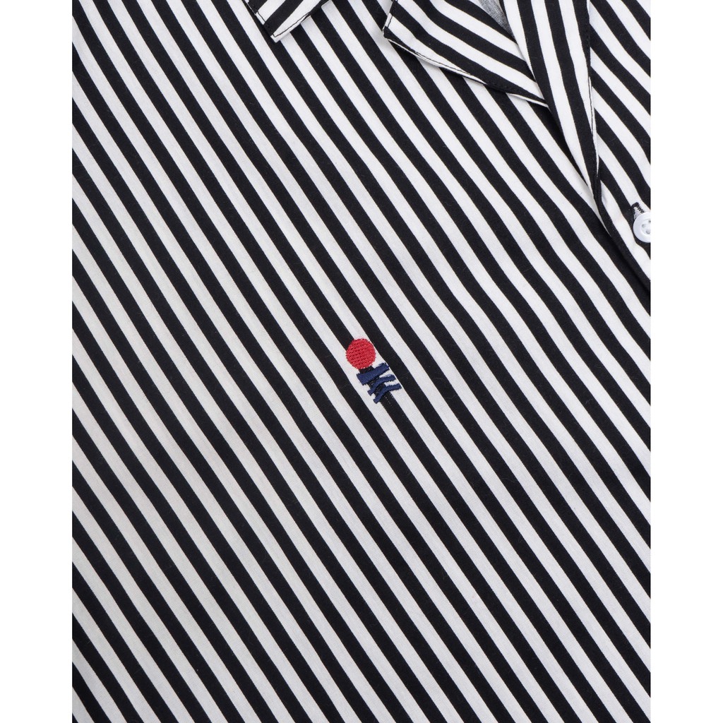 PLAIN STRIPE SHIRT - BLACK WHITE [KEMEJA SALUR]