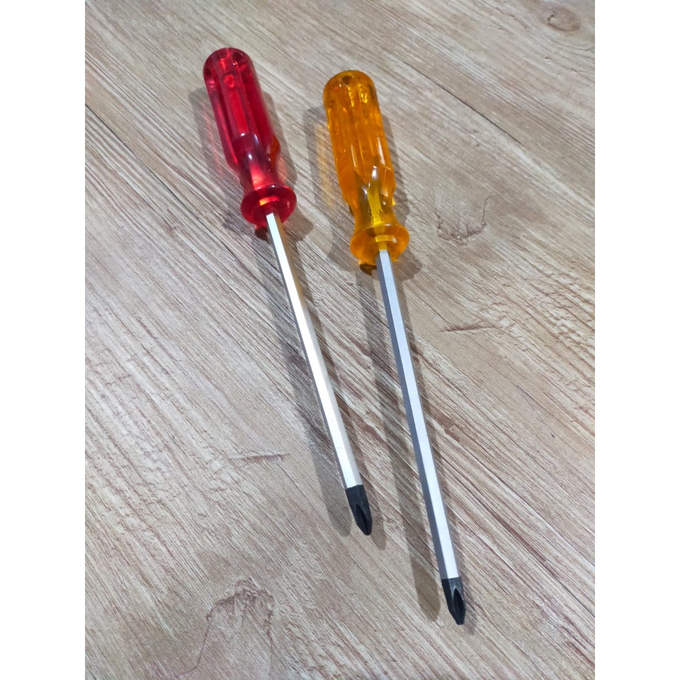 OBENG KETOK 6 INCH OBENG PLUS (+) OBENG KEMBANG TRANSPARAN