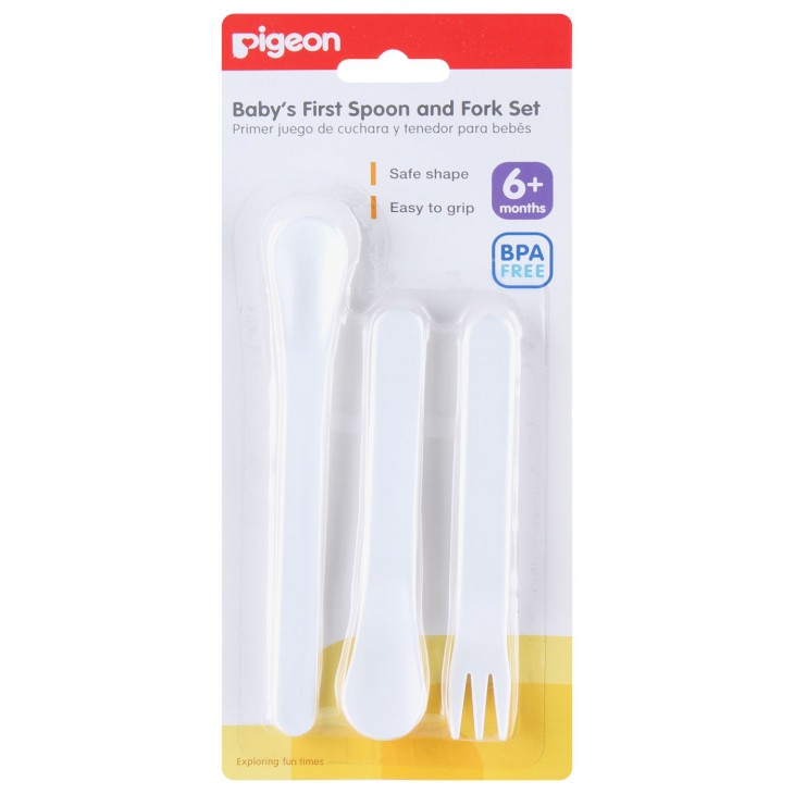 Sendok Makan Bayi Set Isi 3 pcs Pigeon Baby Spoon Fork Set