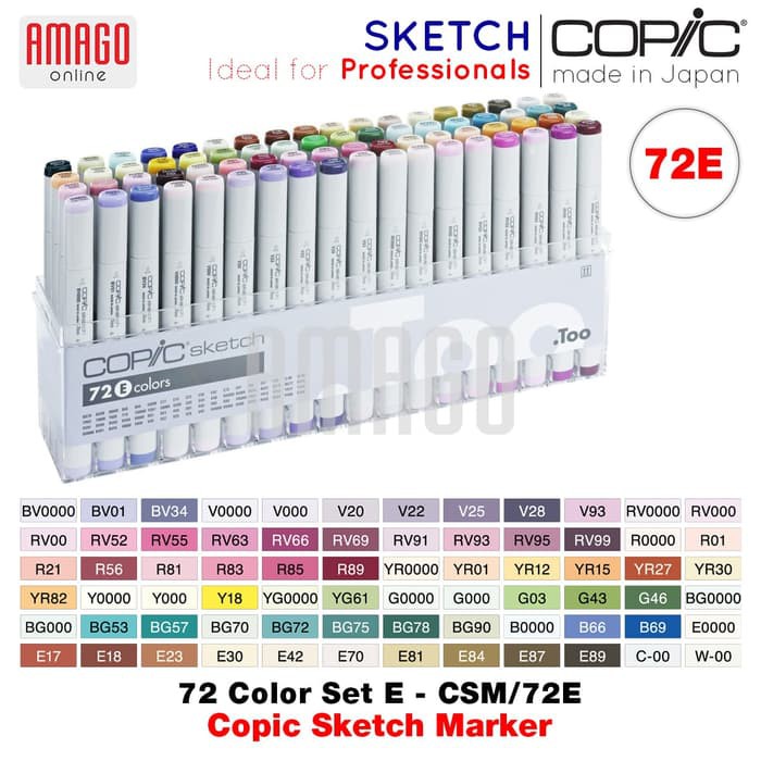 COPIC SKETCH - 72 COLOR SET E - CSM/72E