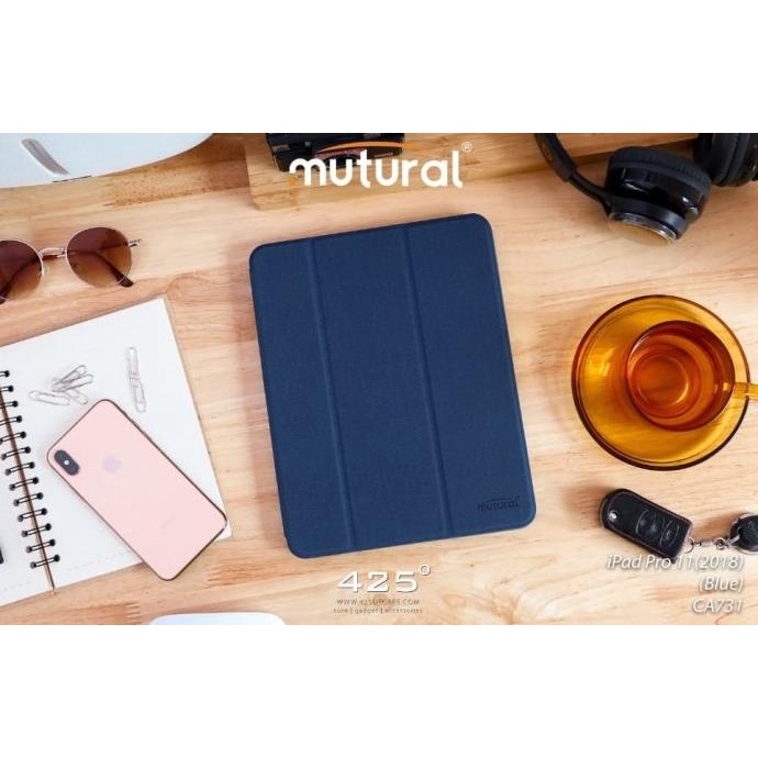 

Ipad Pro 11 Inci 2018 Mutural Flip Case Leather Slot Pen Shockproof