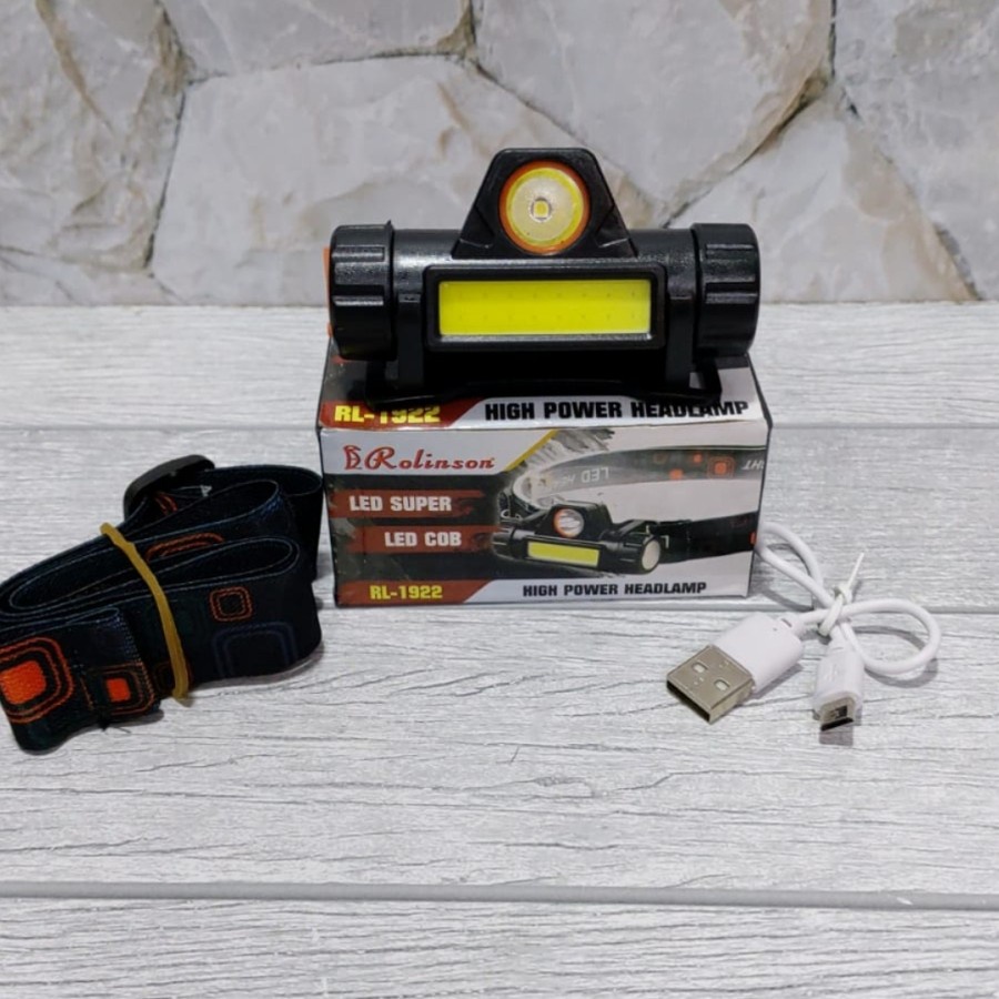 ROLINSON RL 1922 SENTER KEPALA LED COB HEADLAMP JAUH DEKAT LED CREE