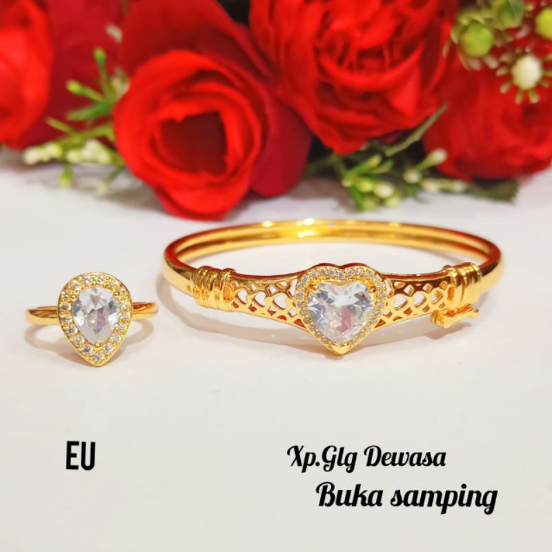 Gelang Bangkok permata zircon Dewasa FREE Cincin Gold variasi motif,tidak karat *COD*