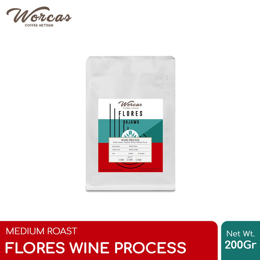 

WORCAS Kopi Arabika Flores Bajawa Wine Process 200 Gram - Medium Roast