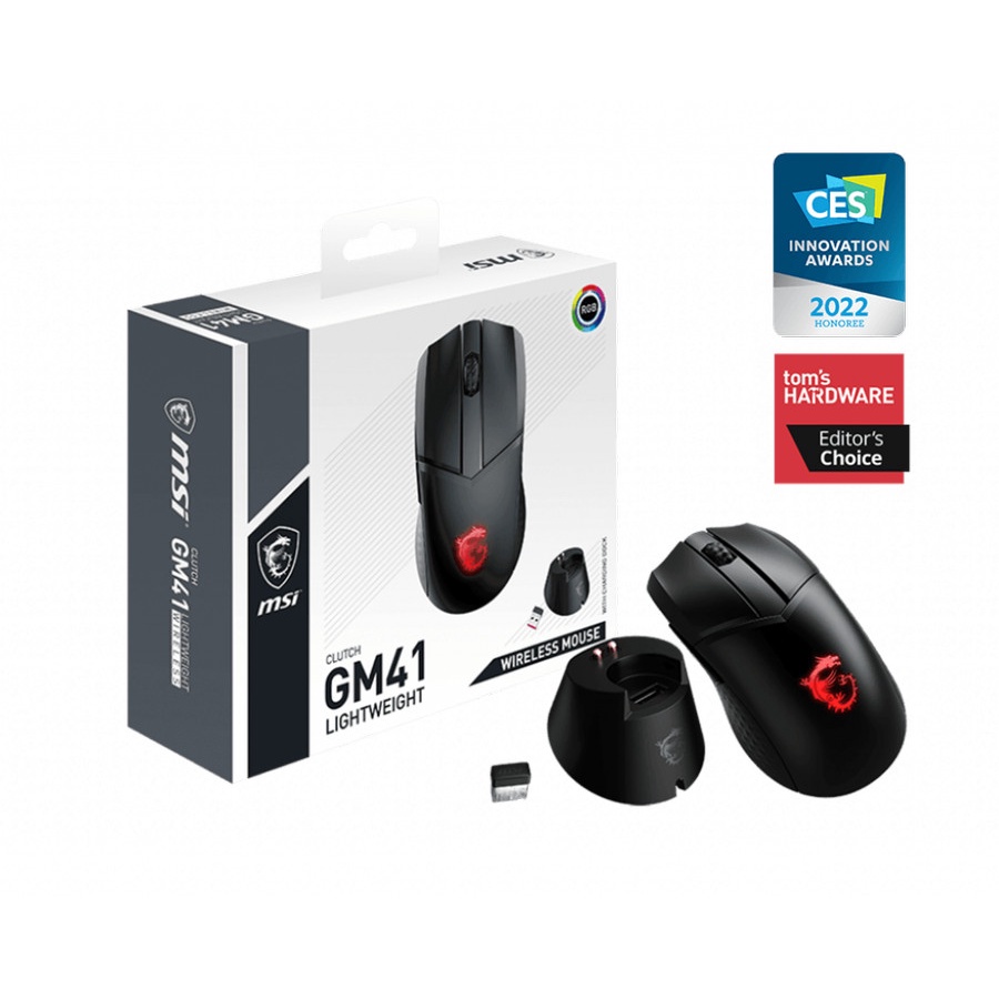 MSI CLUTCH GM41 Lightweight RGB Wireless Gaming Mouse