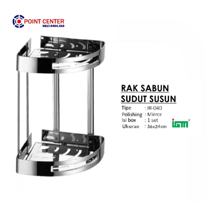 TERLARIS IGM IR-040 RAK SUDUT SIKU TEMPAT SABUN SHAMPO 2 SUSUN