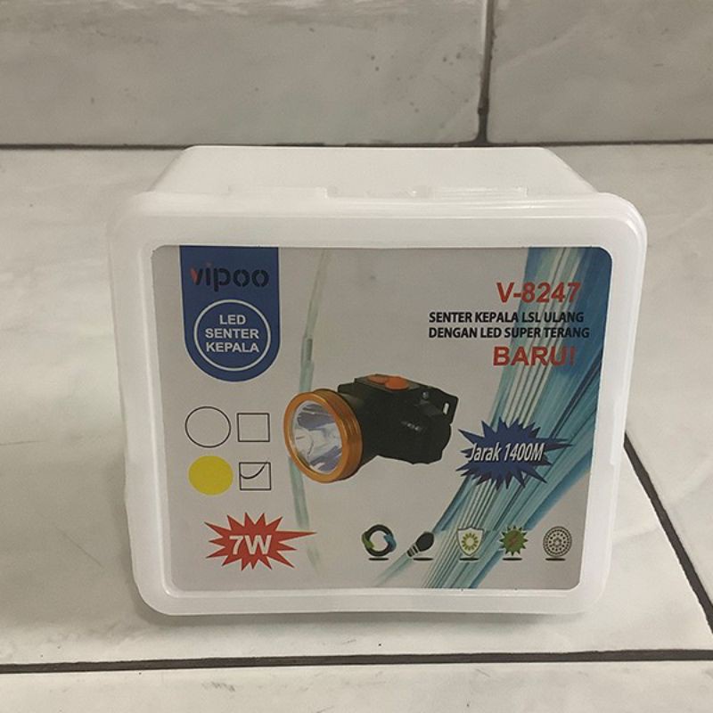 PROMO SENTER KEPALA VIPOO V-8247 CAHAYA KUNING 7W FC PROMO