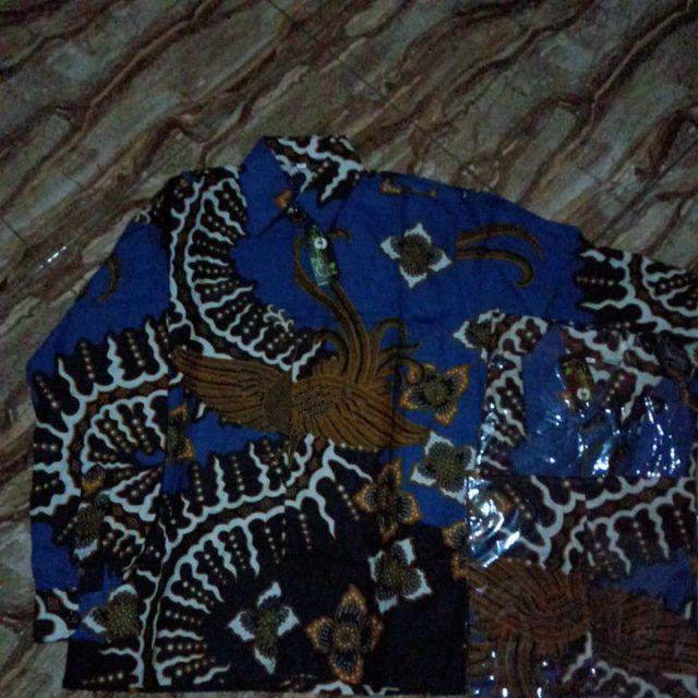 Kemeja Batik Pria Lengan Panjang Size M L Xl Xxl Bswart Batik Hrb026 Kenongo Hem Panjang Padi