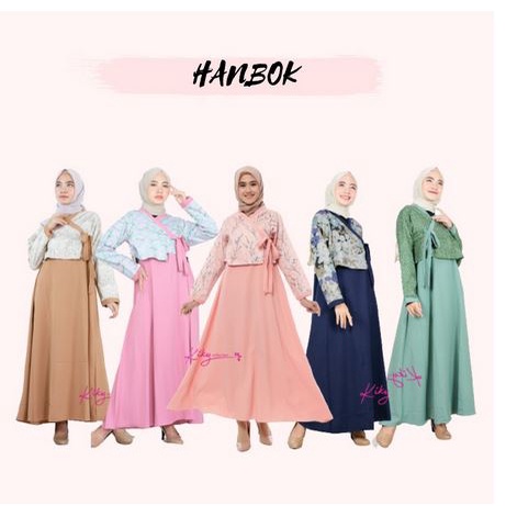 Baju Muslim Gamis Katun Jepang Ori Ity Creep Premium Model Korea Hanbok Cantik Remaja Kekinian KATUN