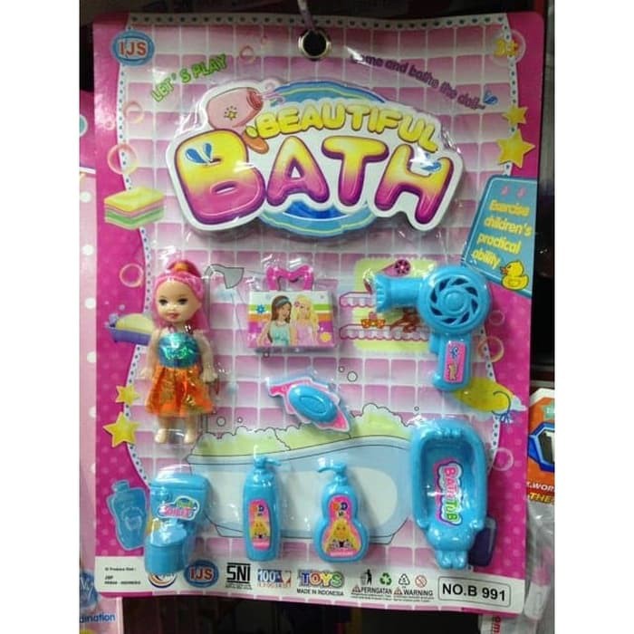 Promo Mainan Boneka Barbie Set Perlengkapan kamar mandi Beautiful Bath Murah