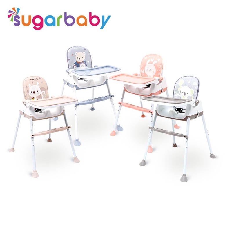 DINOANDBUNNY - FUN CHAIR 6 in 1 CONVERTIBLE BABY HIGH CHAIR - SUGAR BABY - High Chair 6in1 - Sugarbaby Baby Chair Kursi Makan Bayi dan Anak - Booster Seat - Feeding Chair - Tempat Duduk Bayi - Kursi Mpasi