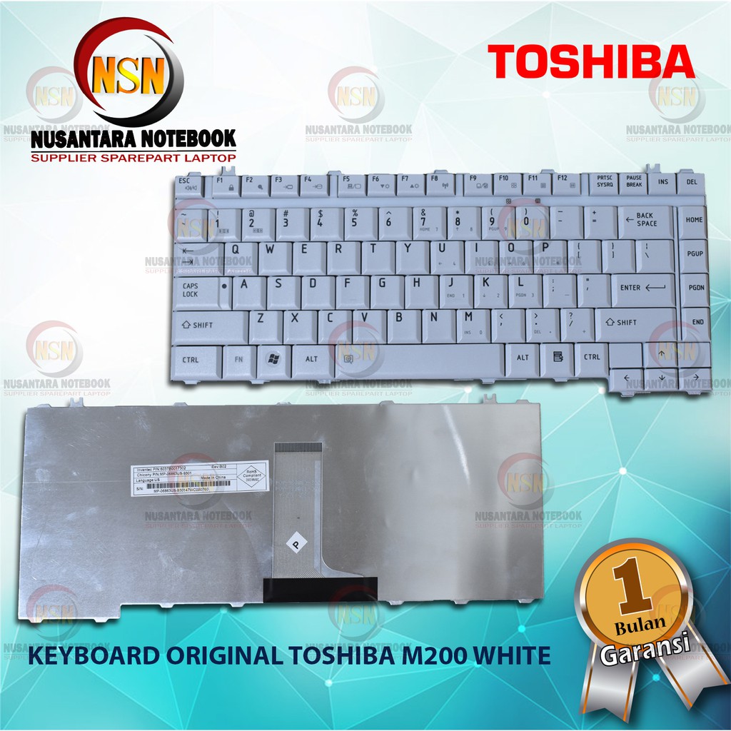 Keyboard Original Toshiba Satellite M200 A300 A200 A205 A210 White