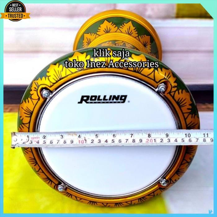 Alat Musik | Ec660 Ey161 Trumbuk Hadroh Atau Darbuka Kayu 8 Inch Gold Hijau Rolling