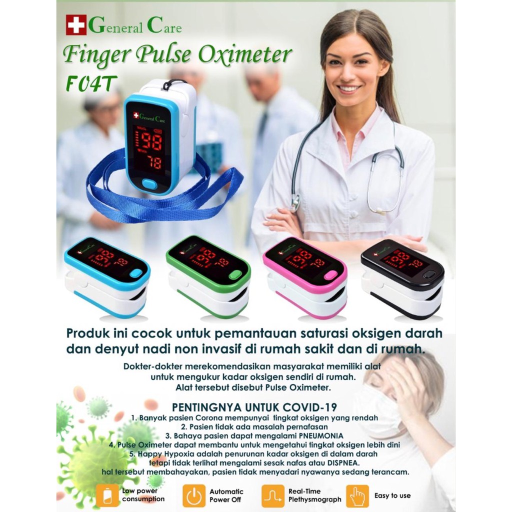 PULSE OXYMETER GENERAL CARE - ALAT UKUR KADAR OKSIGEN GC - SPO2 OXIMETER GC-GARANSI 1 TAHUN