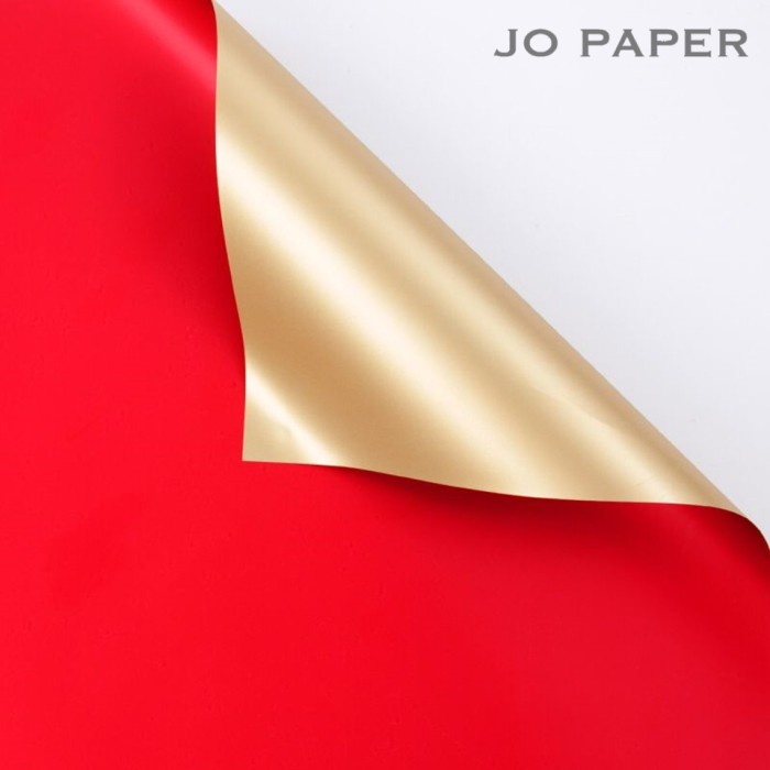 

Ginger [20 LEMBAR] Flower Wrapping Paper Bi Color Gold Kertas Bunga - Red