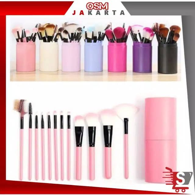 OSM (kirim dari jakarta) K173 Alat Make Up 12 Kuas / Make Up Tools / Brush /
