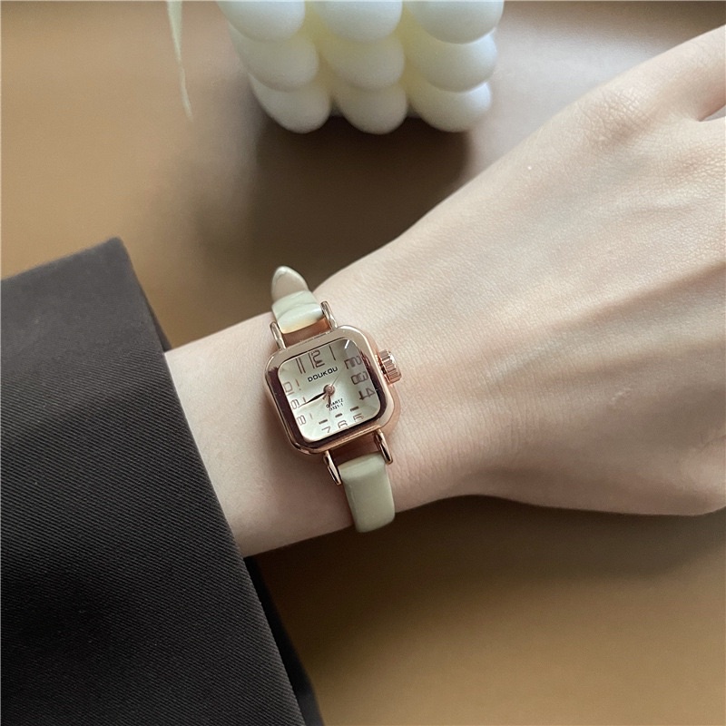 KOOLEY Jam tangan wanita KY-HA vintage gaya analog Import Korea
