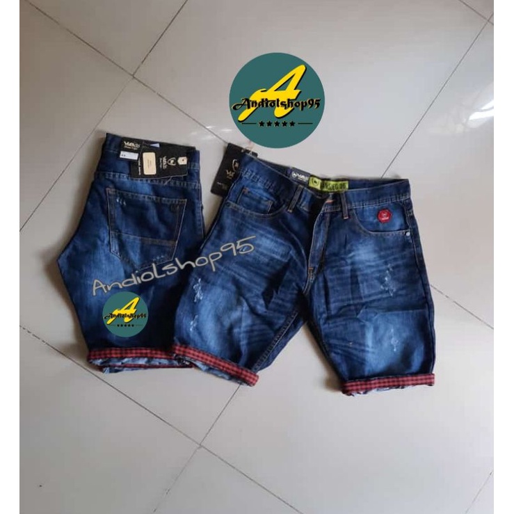 | Andiolshop95 | celana pendek jeans pria distro setcik balik || celana pria terbaru blcak viper