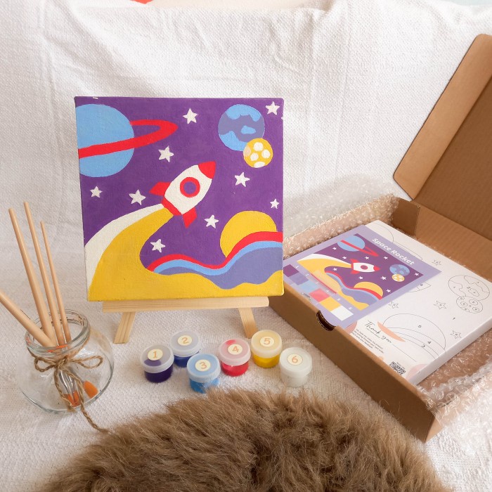 

Painting kit by numbers Space Rocket - Paket 4