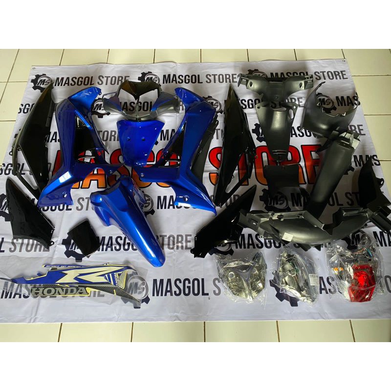 Full Set Body Kasar & Halus Supra X 125 Supra X 125R Batman Biru Hitam