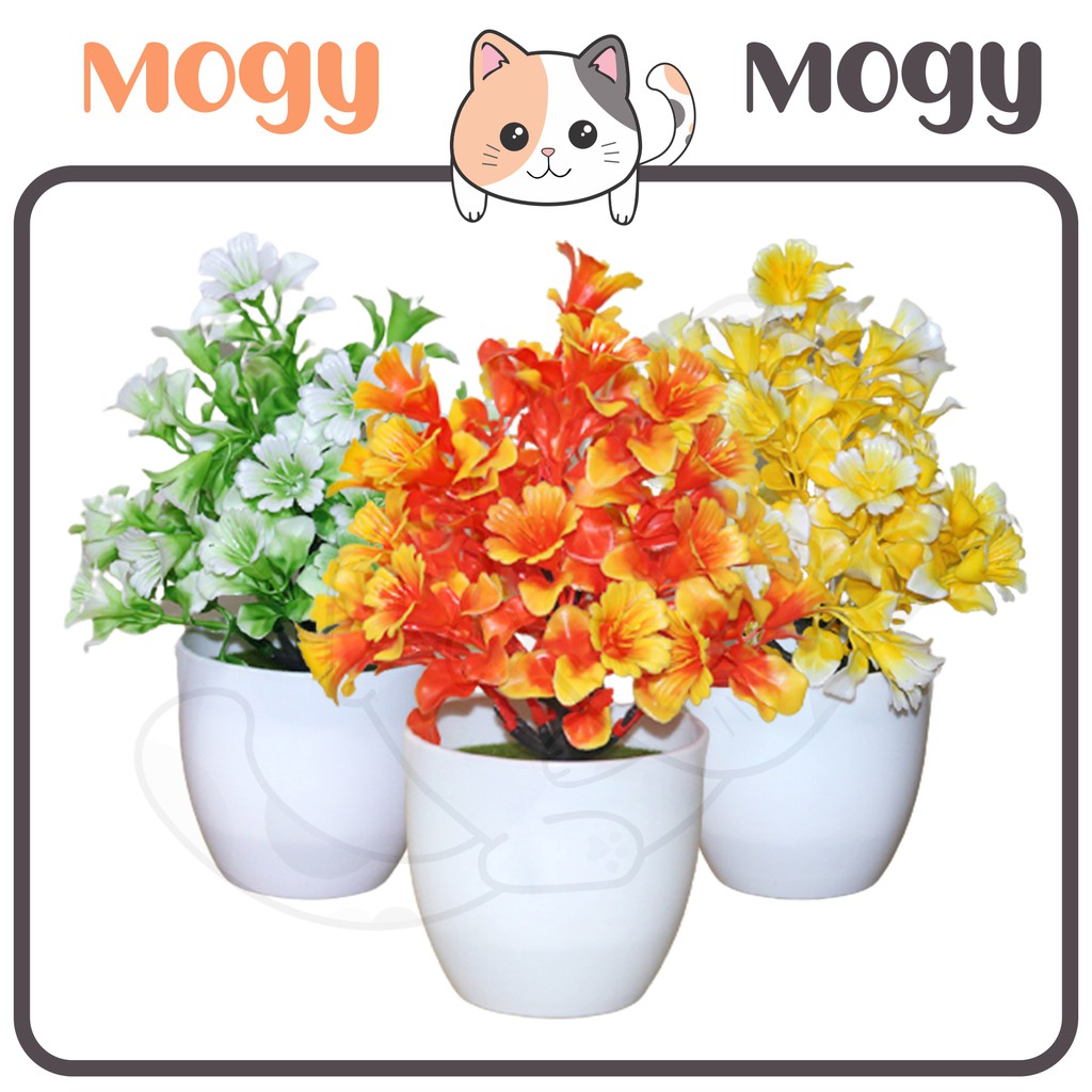 MOGYMOGY PT42 Pot Tanaman Hias Bunga Hias Plastik Ornamen Pot Bongsai Artificial Flower Decoration