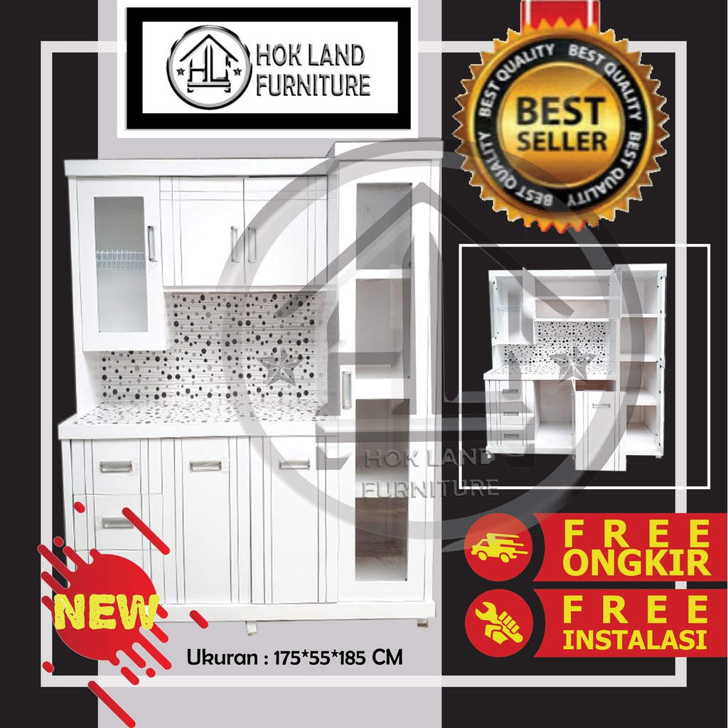 Lemari sayur 4 pintu lemari rak piring dapur minimalis / Lemari Sayur 4 Pintu Kayu Multiplek / LS31