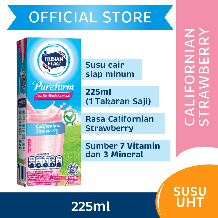 

Frisian Flag UHT PLS Low Fat CAL Strawberry 225 ml