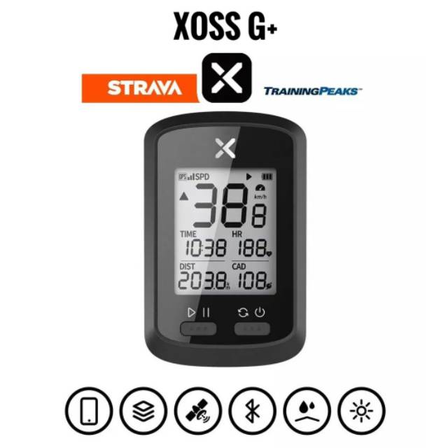 Paket Original Speedometer gowes XOSS G plus dengan GPS Bluetooth ANT plus - Waterproof