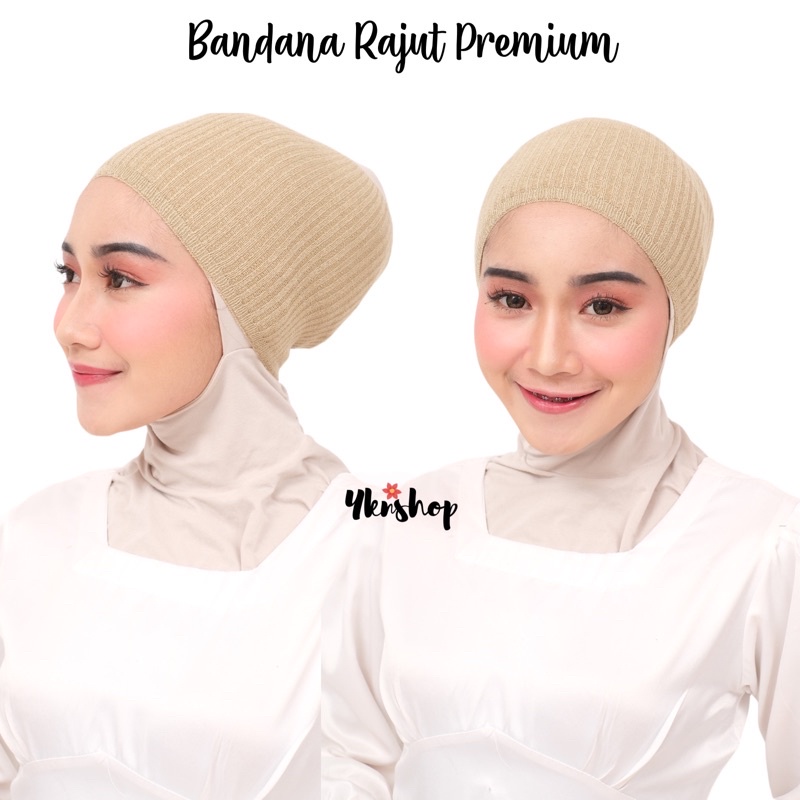 Inner Bandana Rajut Salur Premium