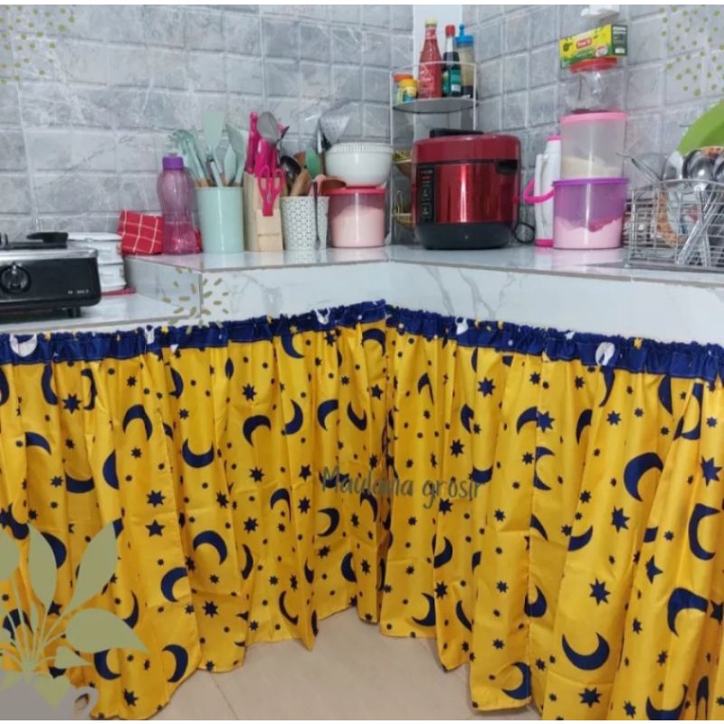 Gratis Ongkir-Gorden penutup kolong dapur uk L 100 cm x T 75 cm