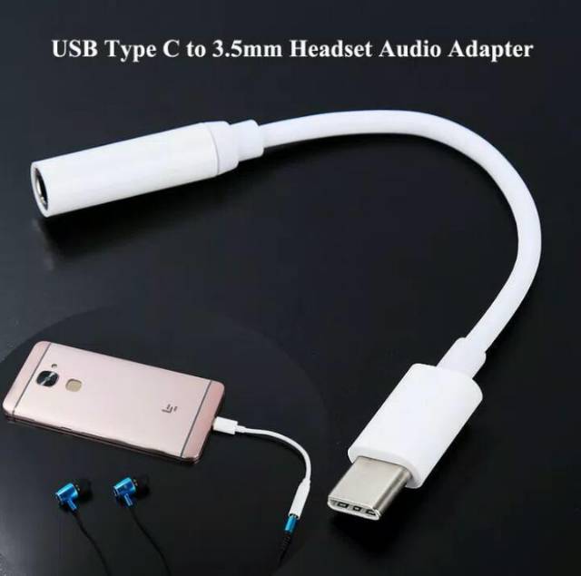 Konektor Headset Type C to 3.5mm Connector Handsfree Tipe C ke Jack 3.5mm Standard Konverter Headset