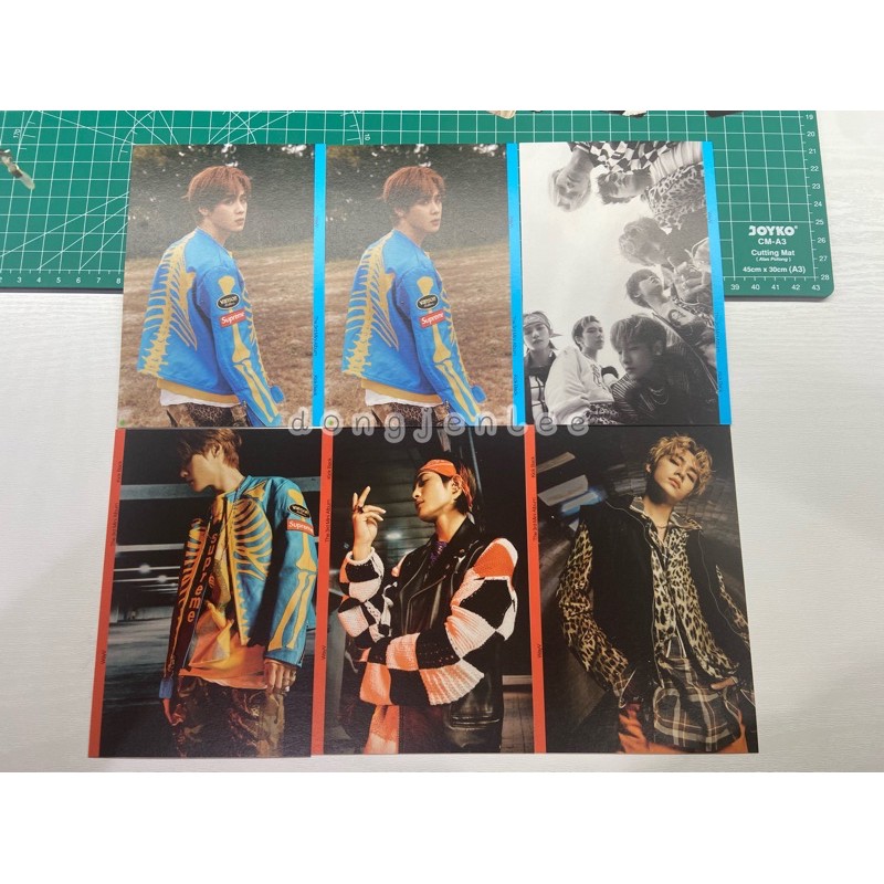 Postcard Kick Back kun grup stranger, kun yangyang xiaojun hitchhiker pc photocard wayv album winwin
