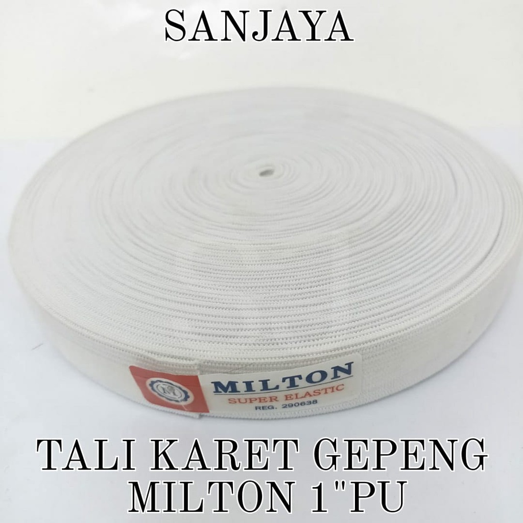 TALI KARET ELASTIS / TALI MASKER KARET / TALI ELASTIS GEPENG PUTIH / TALI KARET GEPENG MILTON PU