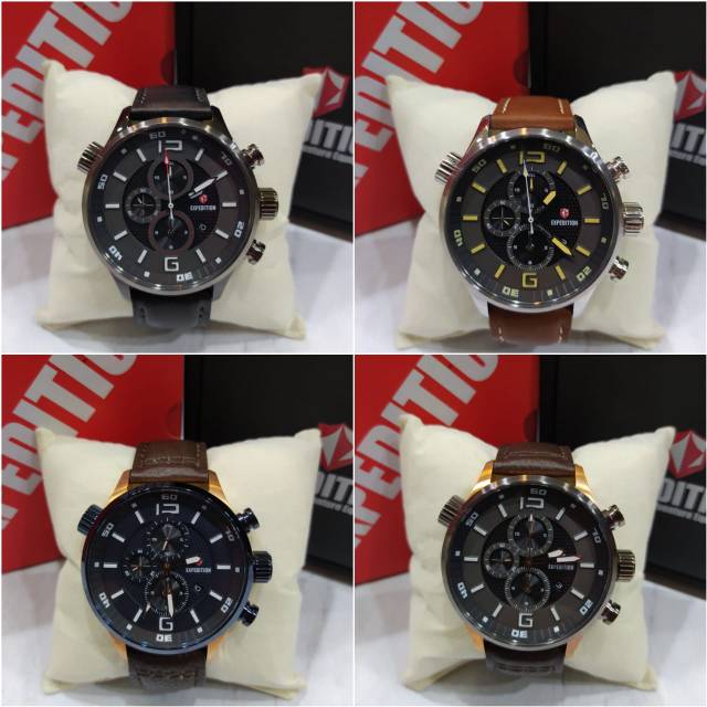Jam Tangan Pria Sport Expedition 6768 E6768 EXP6768 Tali Kulit