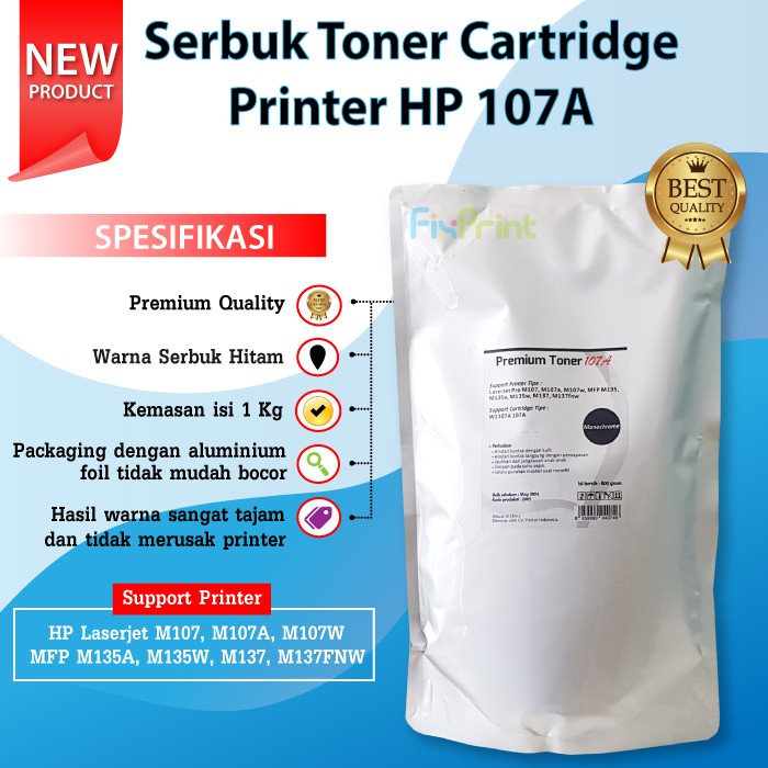 Serbuk Toner HP 107A Compatible Refill Cartridge Printer M107A M107W MFP M135A M135W M137 M137FNW