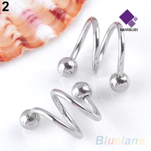 Cincin Tindik Bahan Stainless Steel Gaya Punk Untuk Bibir Hidung Tulang Rawan