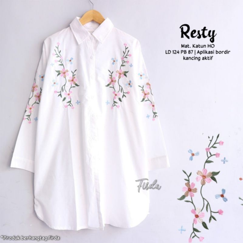 TUNIK KOREA WHITE JUMBO LD 120 XXXL BORDER ASLI BAHAN ADEM TEBAL ORI FIRDA