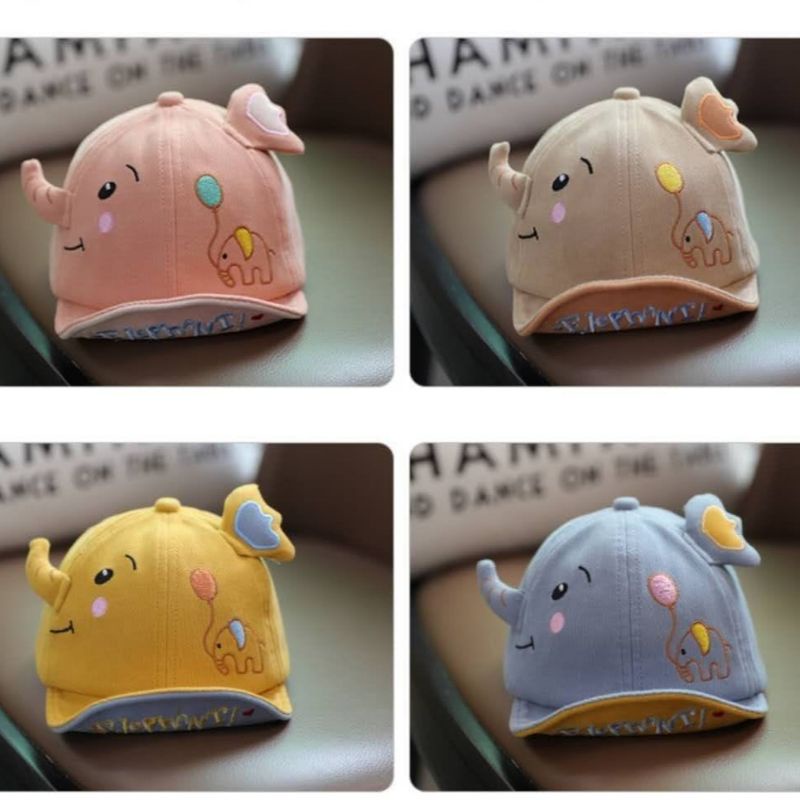 Topi Baseball bayi model Gajah baby cap elephant bordir