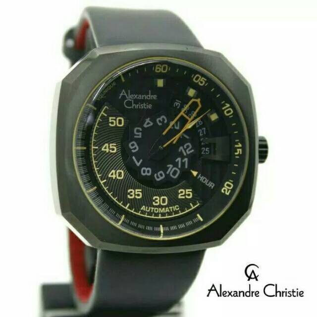 JAM TANGAN PRIA ALEXANDRE CHRISTIE AC 3032 BLACK JARUM GOLD
