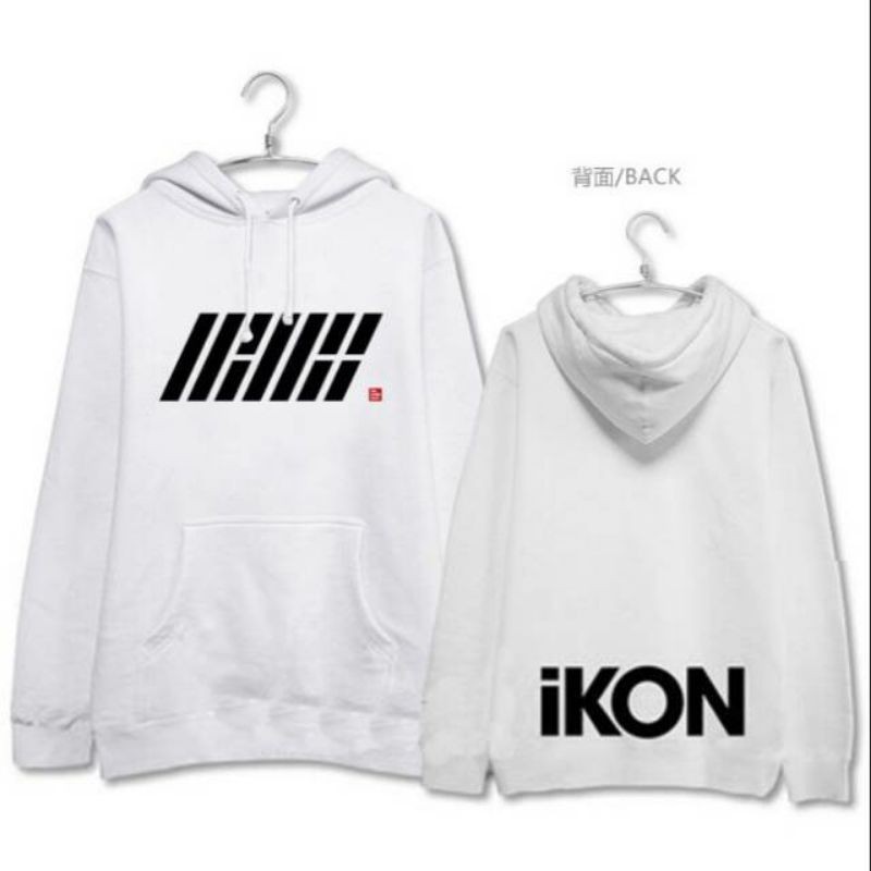 Jaket Hoodie Jumper Kpop Ikon logo depan belakang