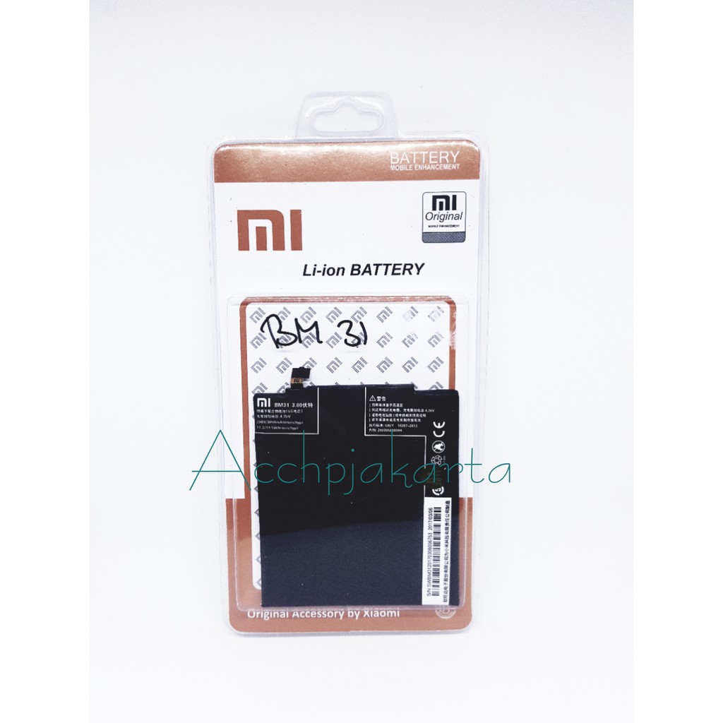 Batre Baterai Batrei Xiaomi Mi 3 BM31 Original - Baterai Baterry Xiaumi Mi 3 BM-31 Ori